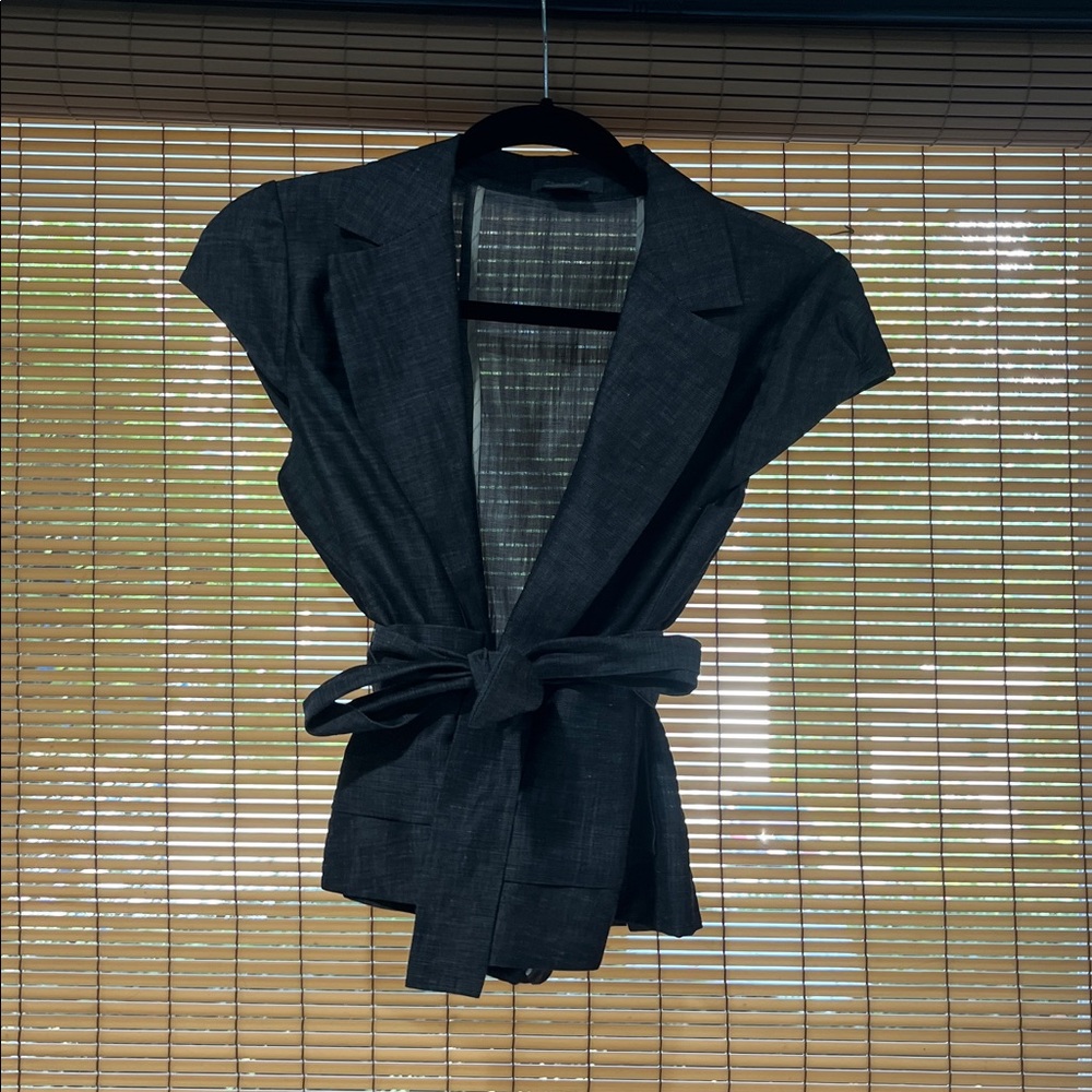 Ann Taylor Charcoal Short Sleeve Blazer